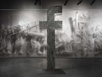 The letter F, CONVERSION. 2014/2015. Cast polyurethane. 380 X 150 X 40 cm.